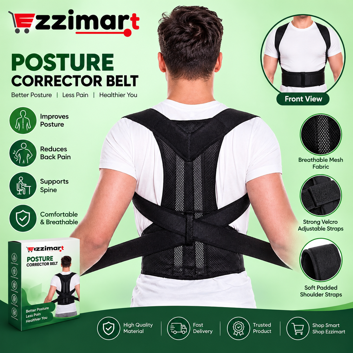 Posture Corrector Belt – Adjustable Back & Shoulder Support for Everyday Comfort